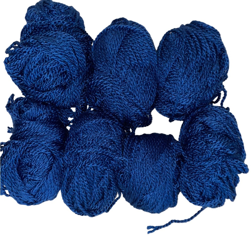 Lot of 7 Sprightly Yarns Acrylic Super Bulky Yarn Royal Blue Crochet Knit